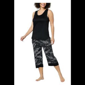 Comfort Code Women's 2-piece Soft & Light PJ Set Black Stars - Regular